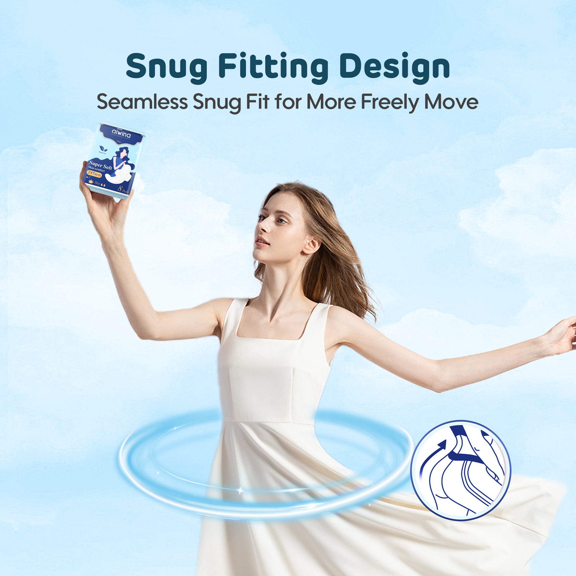 Serviettes Hygiéniques (pâte de bois * 245mm de 8 serviettes)