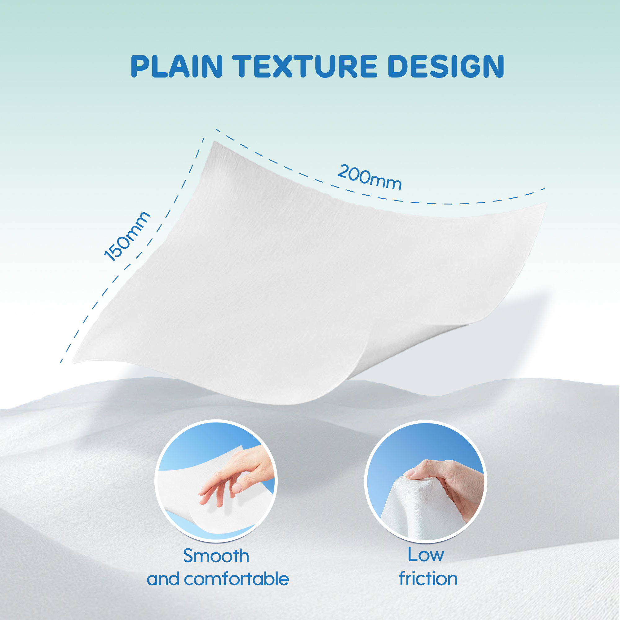 Lingettes douces pour bébé （80 lingettes * Couvercle Rectangulaire）