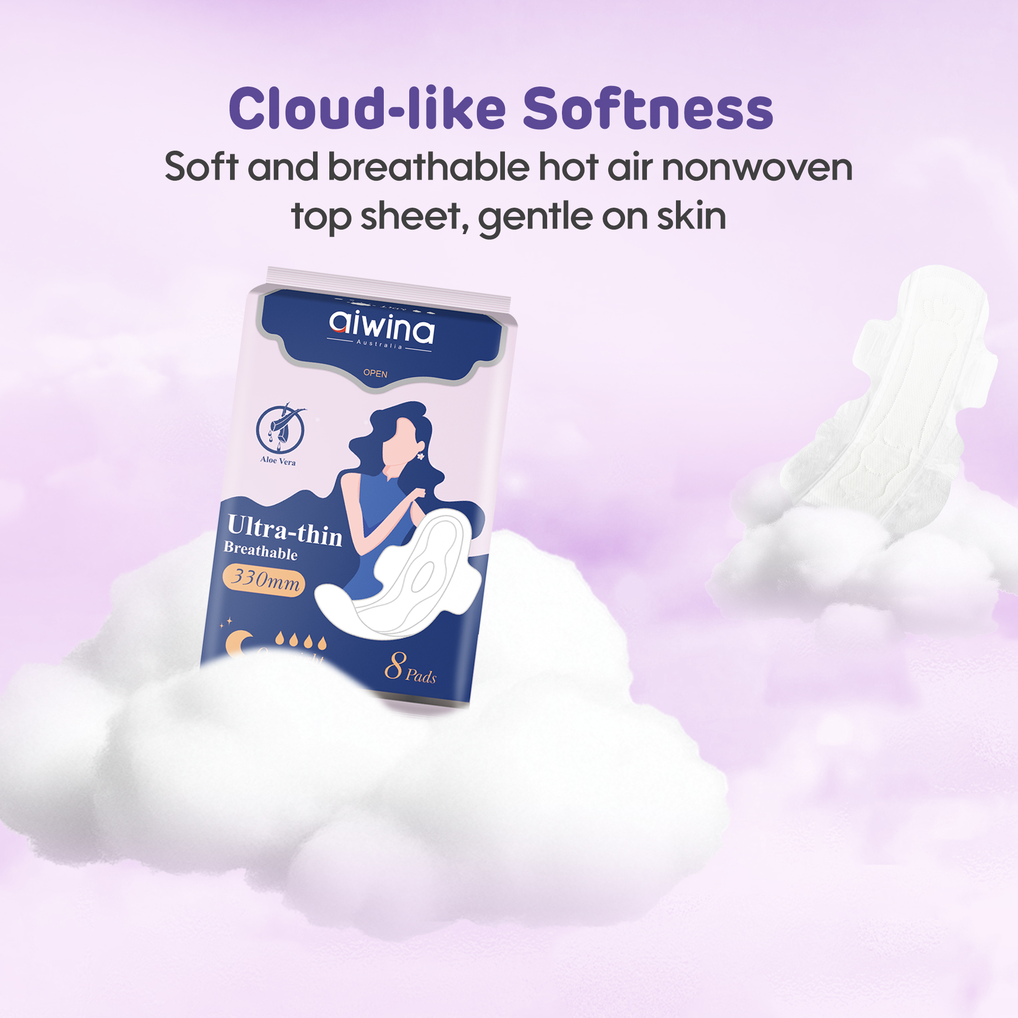 Serviettes Hygiéniques (noyau absorbant * 330mm de 8 serviettes)