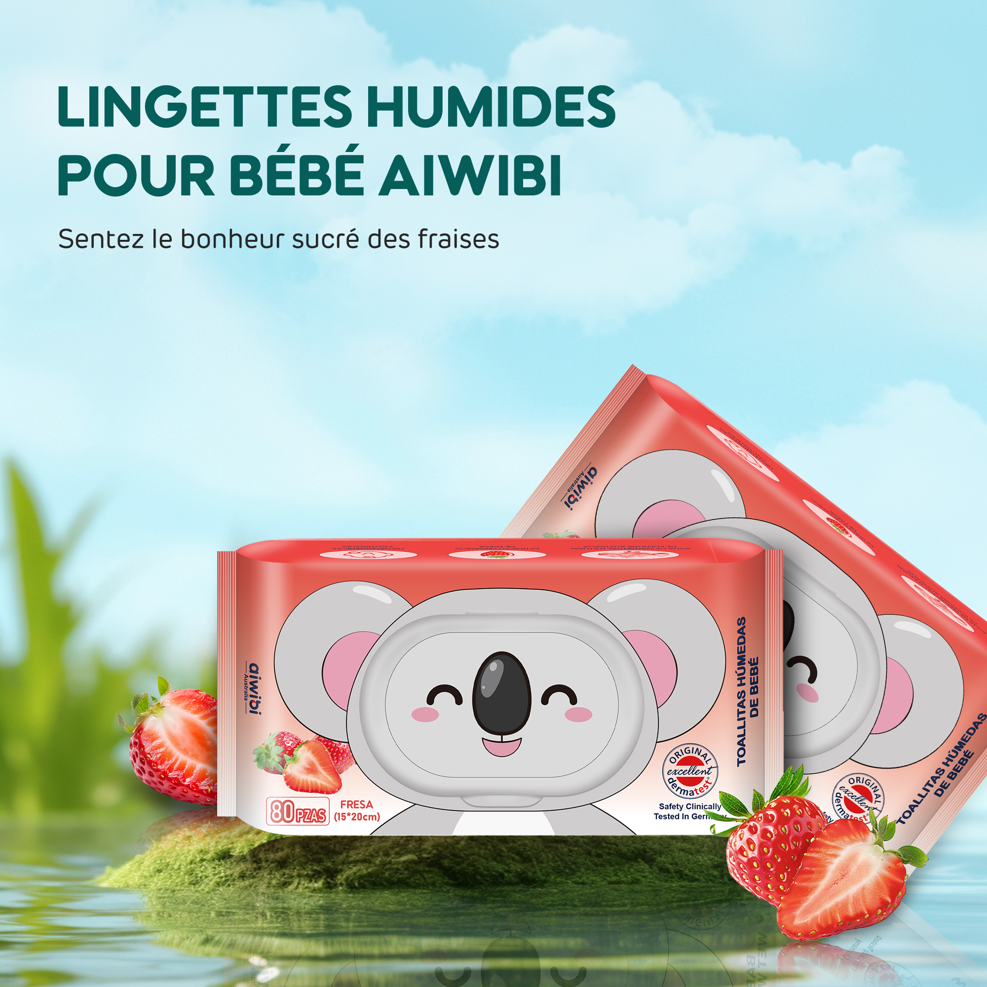 Lingettes parfumées pour bébé (80 lingettes)