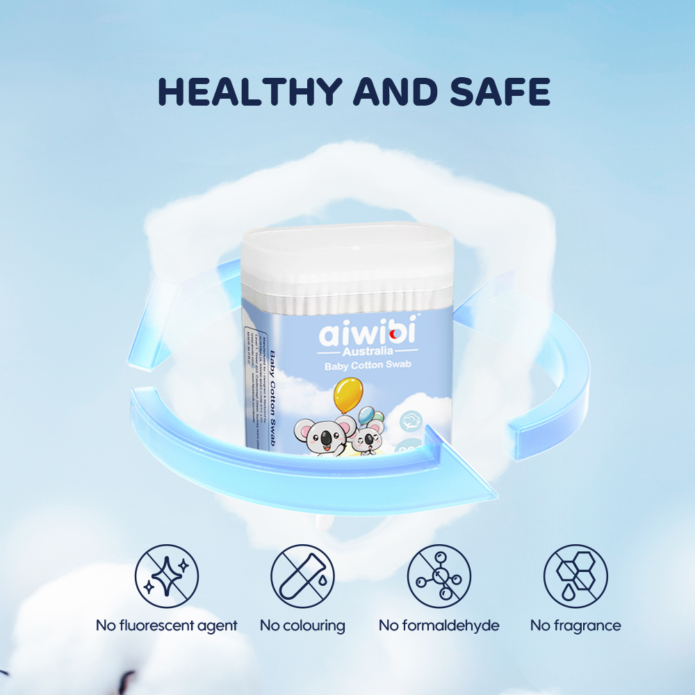 Coton-tige pour bébé (200 pièces de la forme spirale)