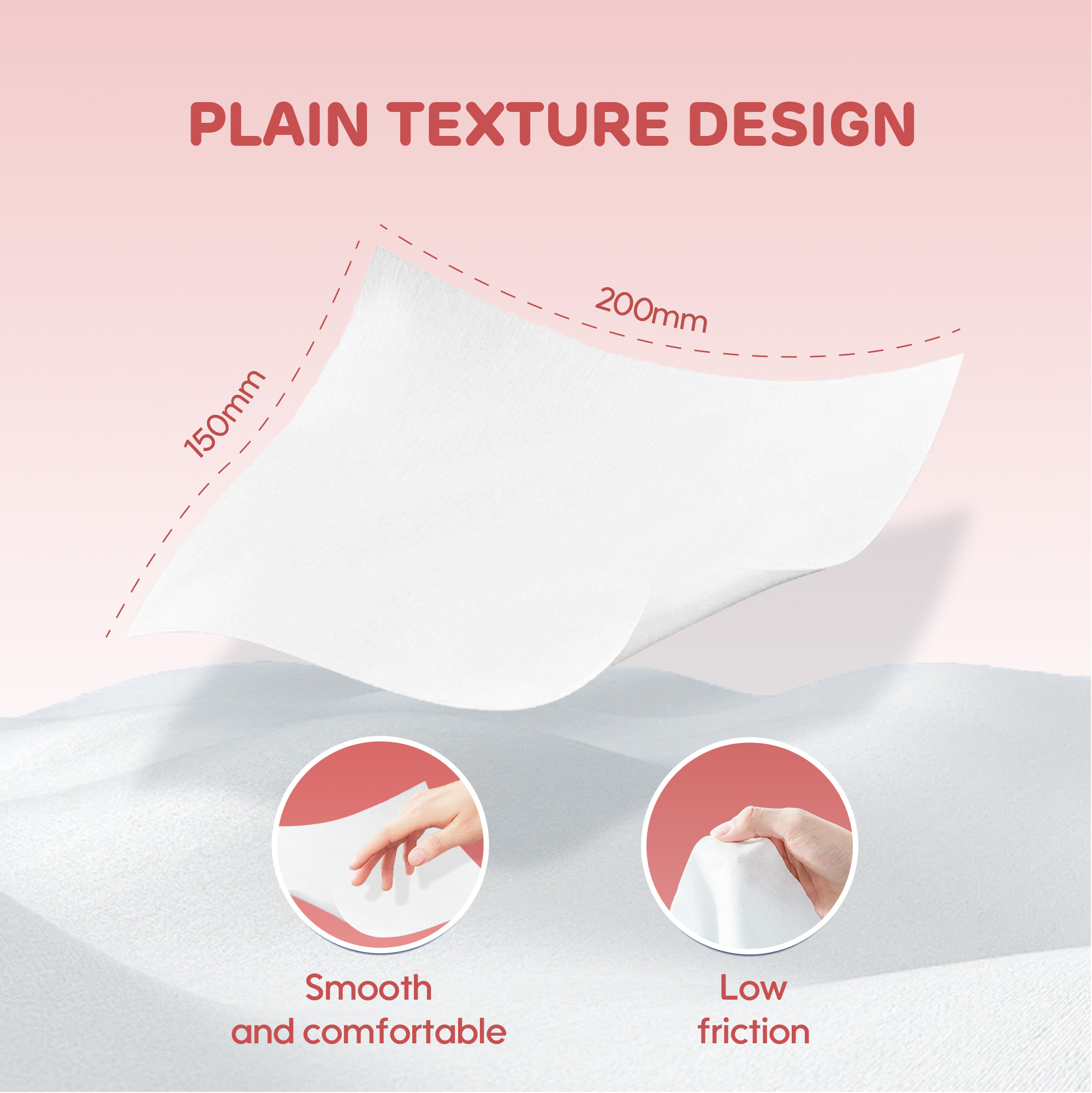 Lingettes douces pour bébé （80 lingettes * Couvercle Rectangulaire）