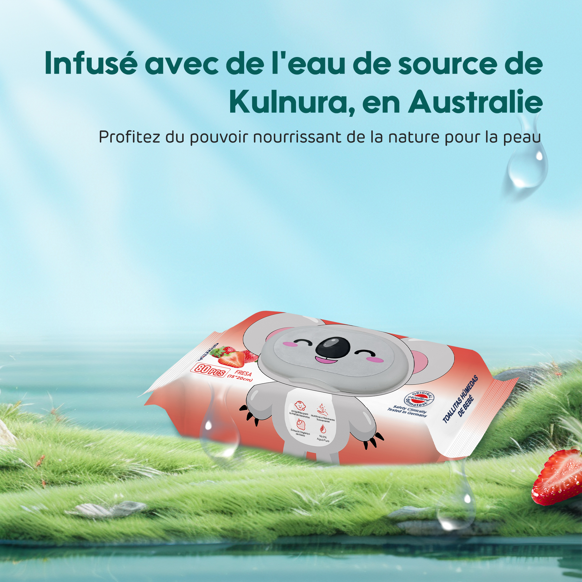 Lingettes parfumées pour bébé (80 lingettes)