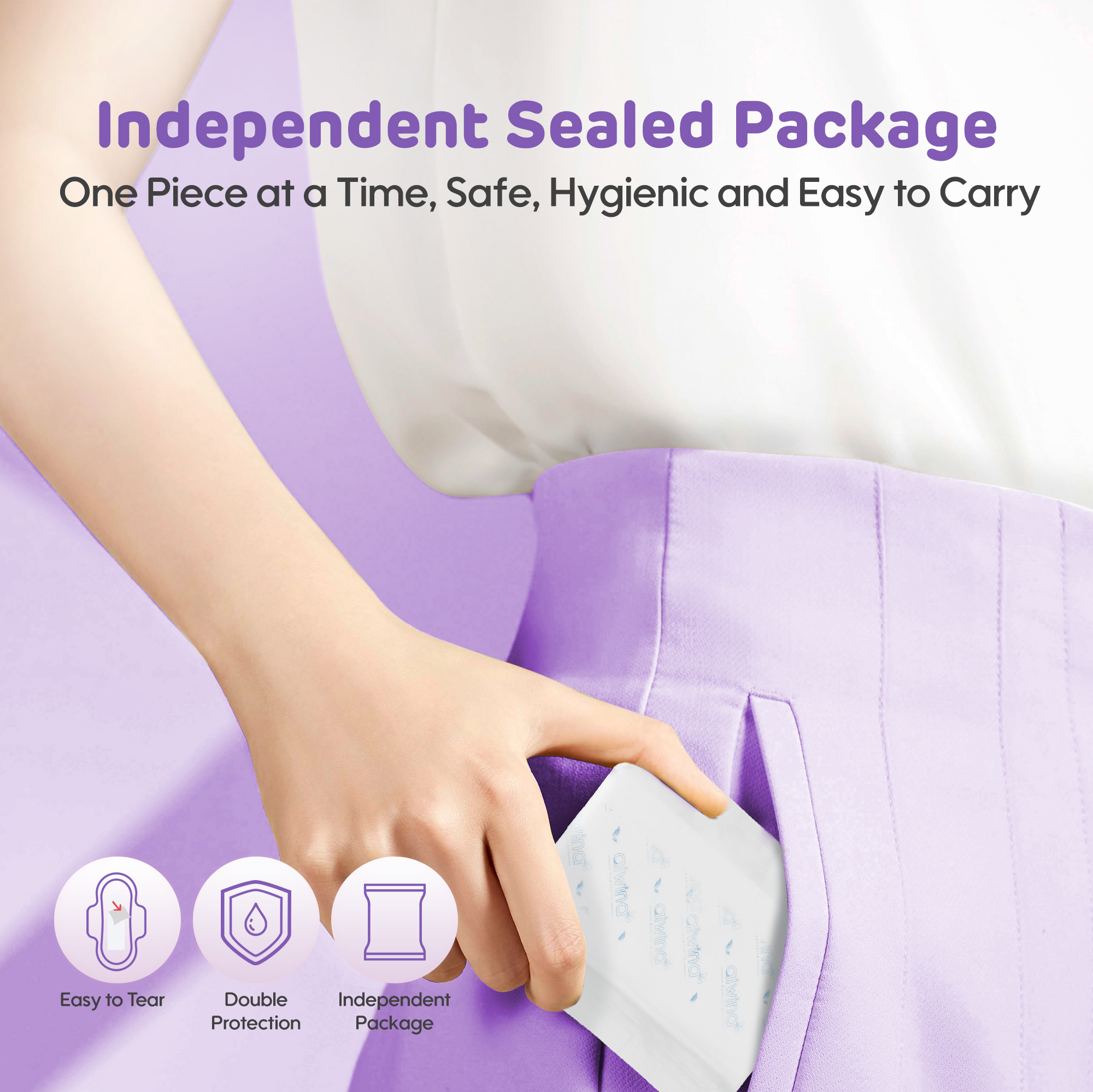 Serviettes Hygiéniques (pâte de bois * 330mm de 6 serviettes)