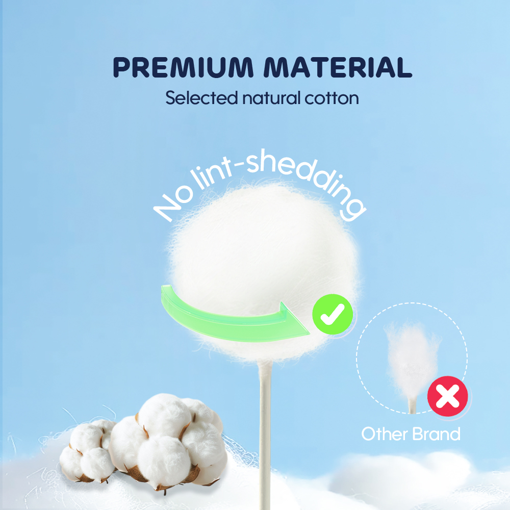 Coton-tige pour bébé (200 pièces de la forme spirale)