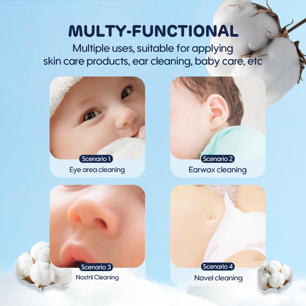 Coton-tige pour bébé (200 pièces de la forme spirale)