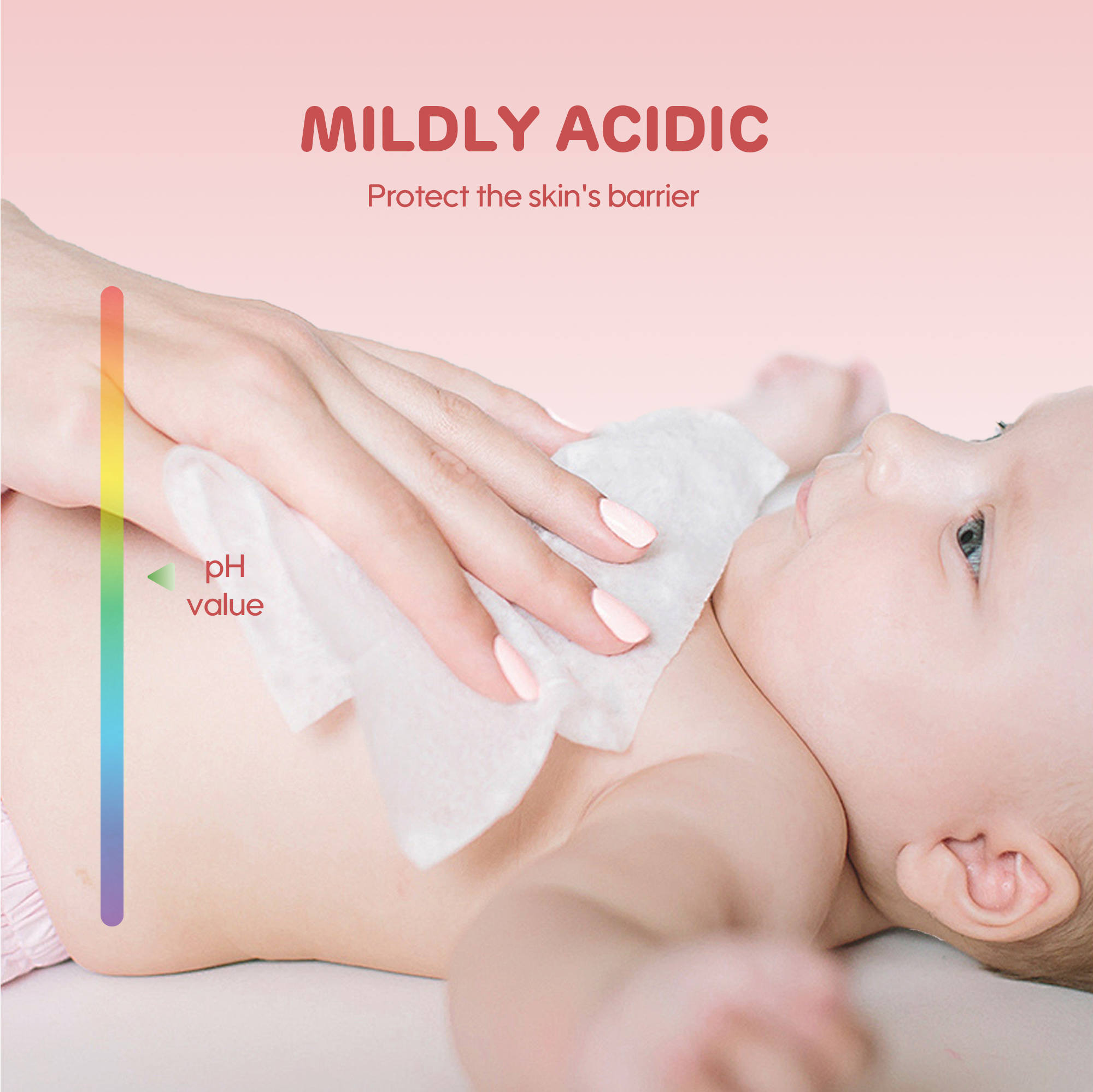 Lingettes douces pour bébé （80 lingettes * Couvercle Rectangulaire）