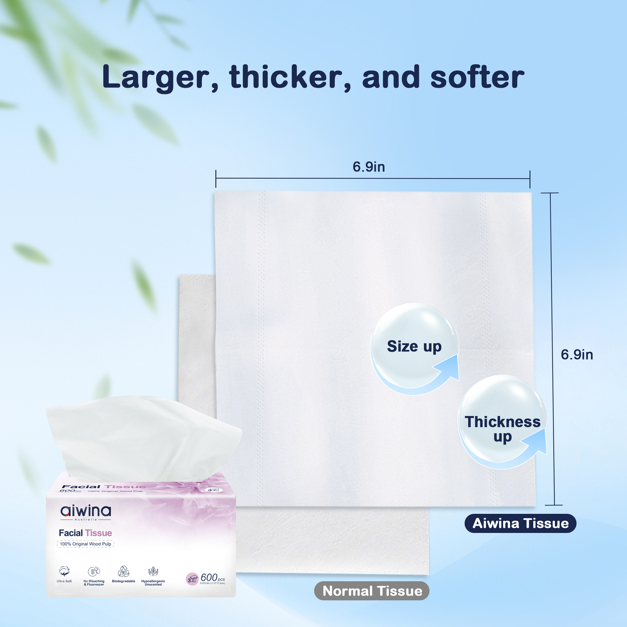 Mouchoirs en emballage souple (14*18cm * 200 tirages)