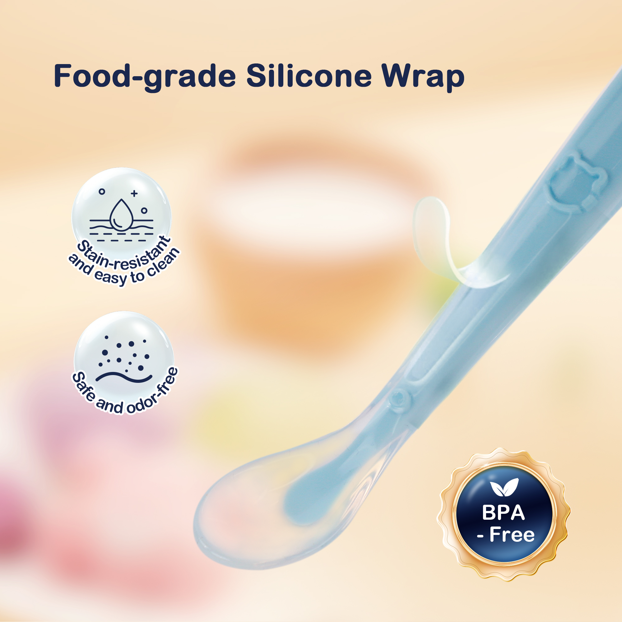 Cuillère à mâcher en silicone pour bébé 