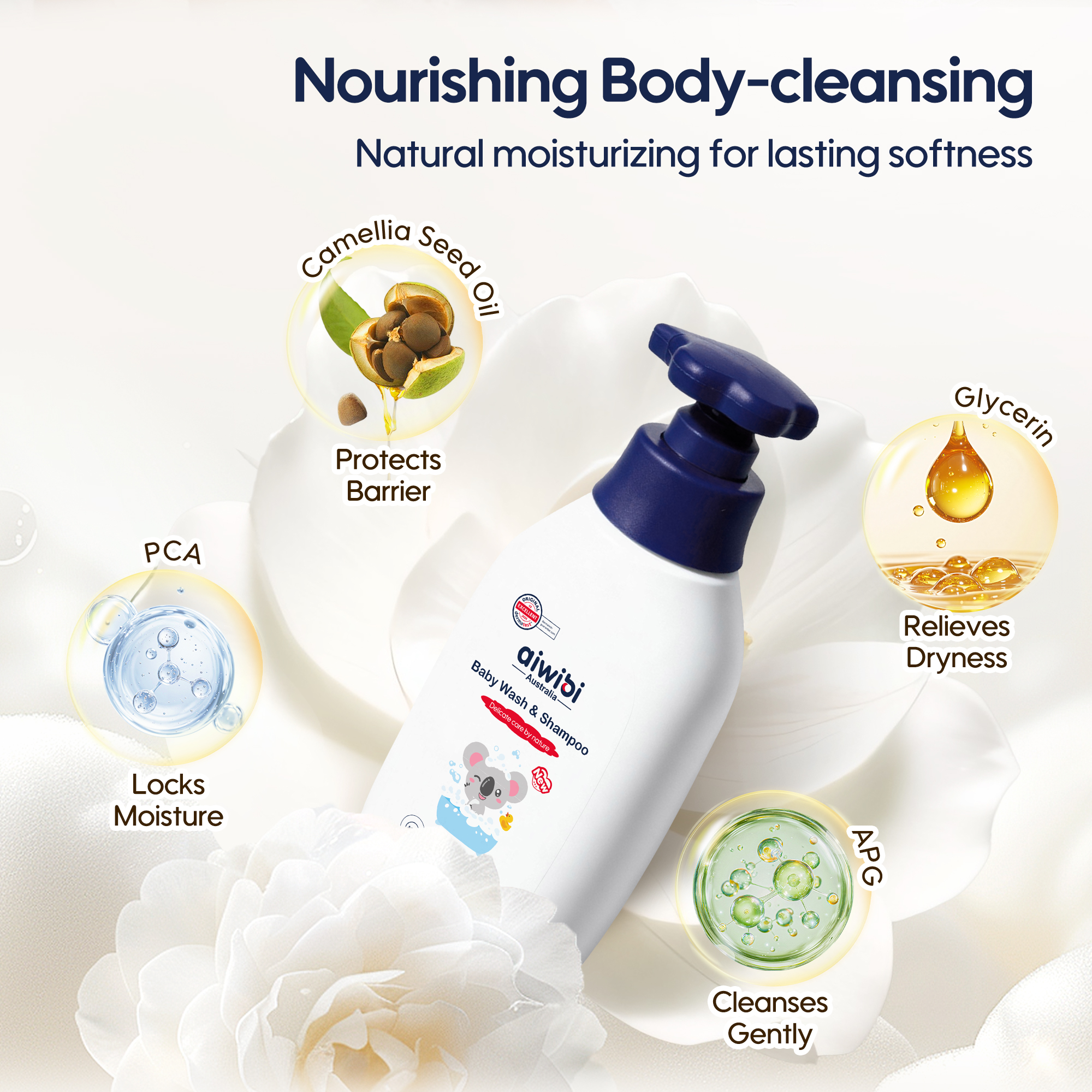 Gel douche et shampoing pour bébé (350ml)