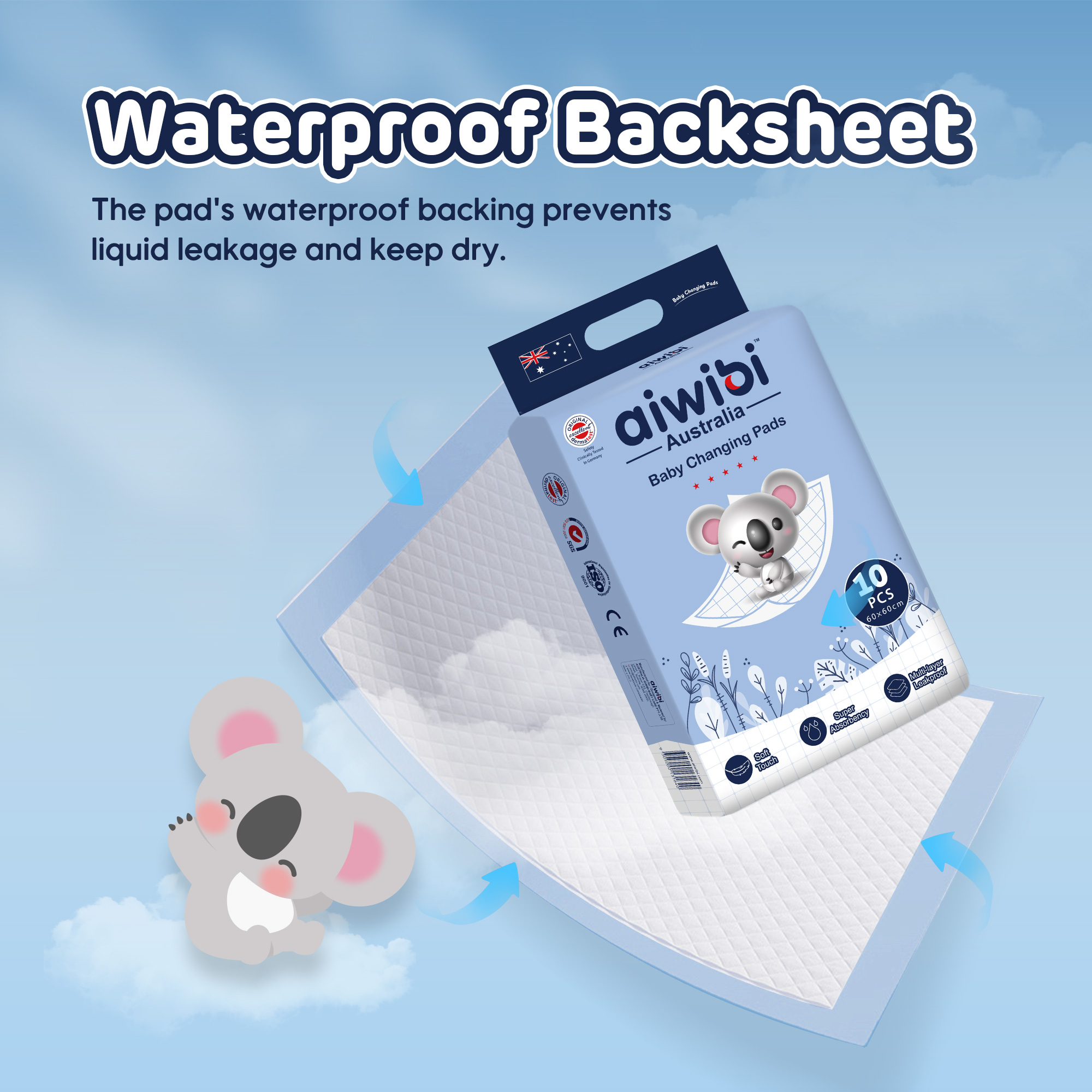 Alèses à langer jetables pour bébé (60*60cm de 5/10/30 pièces)