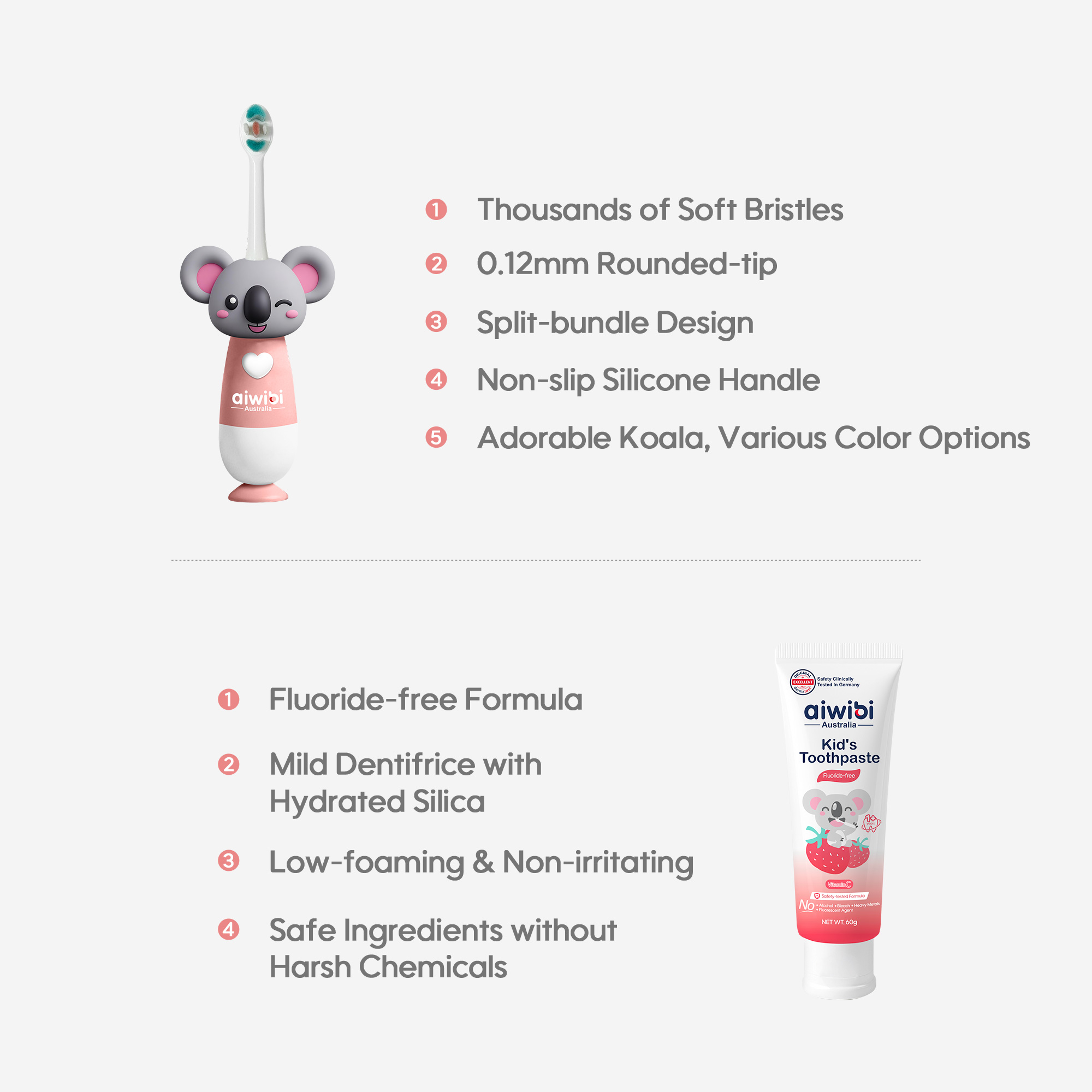 Ensemble brosse à dents & dentifrice pour enfants (kit)