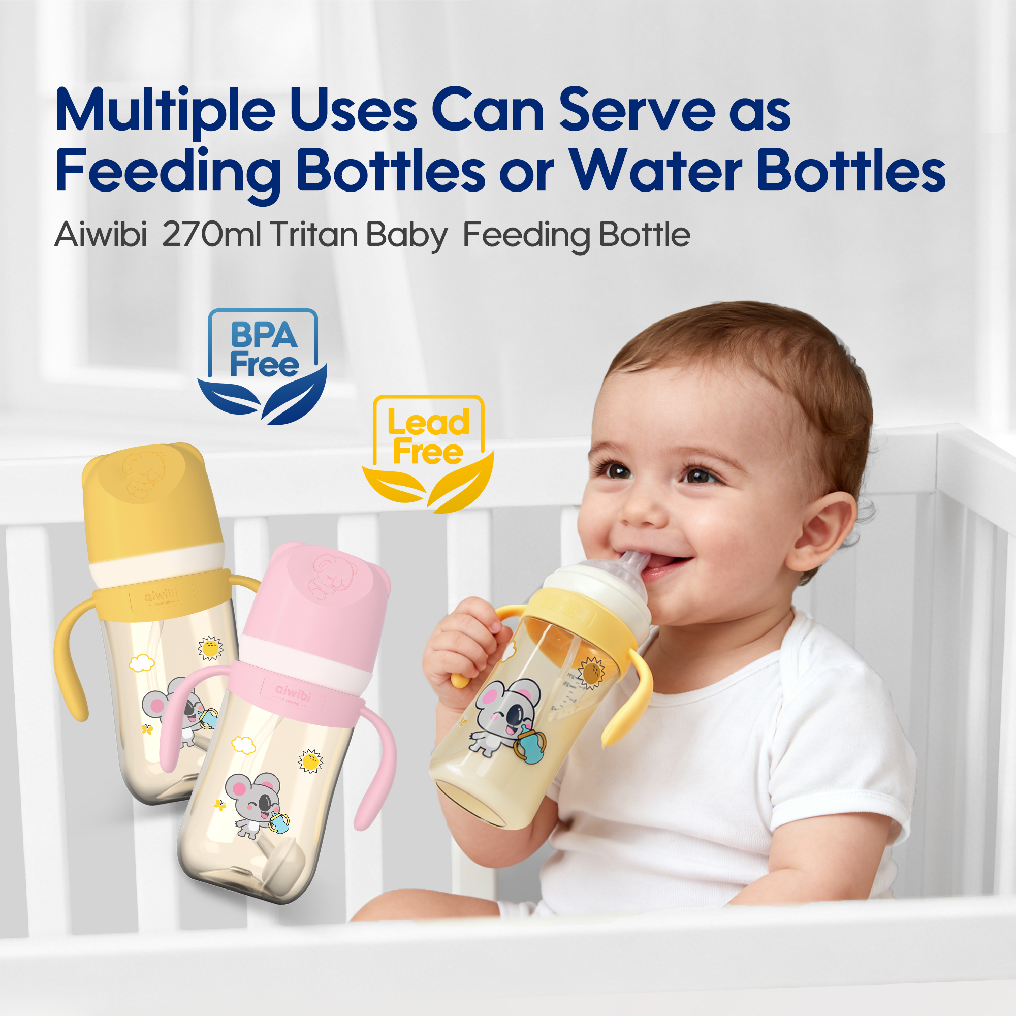 Biberons pour bébé en Tritan (180ml/270ml)