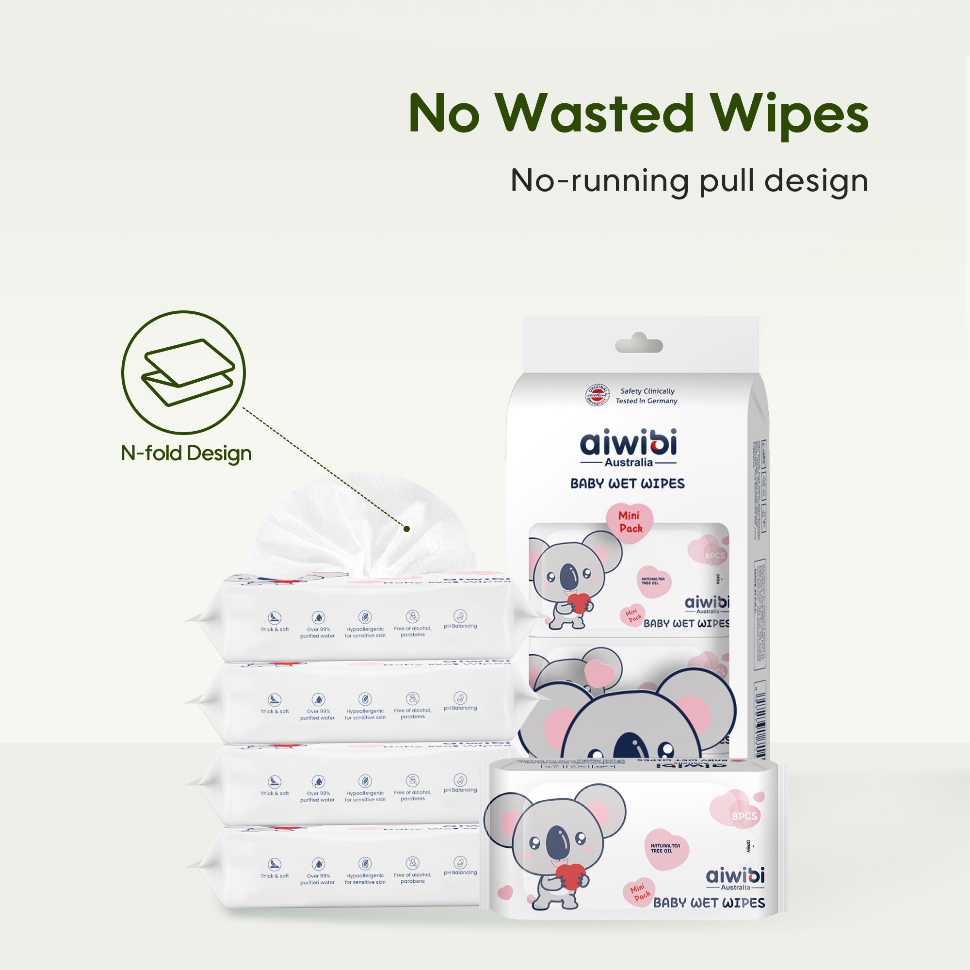 Mini Lingettes pour bébé（64 lingettes 8*8）