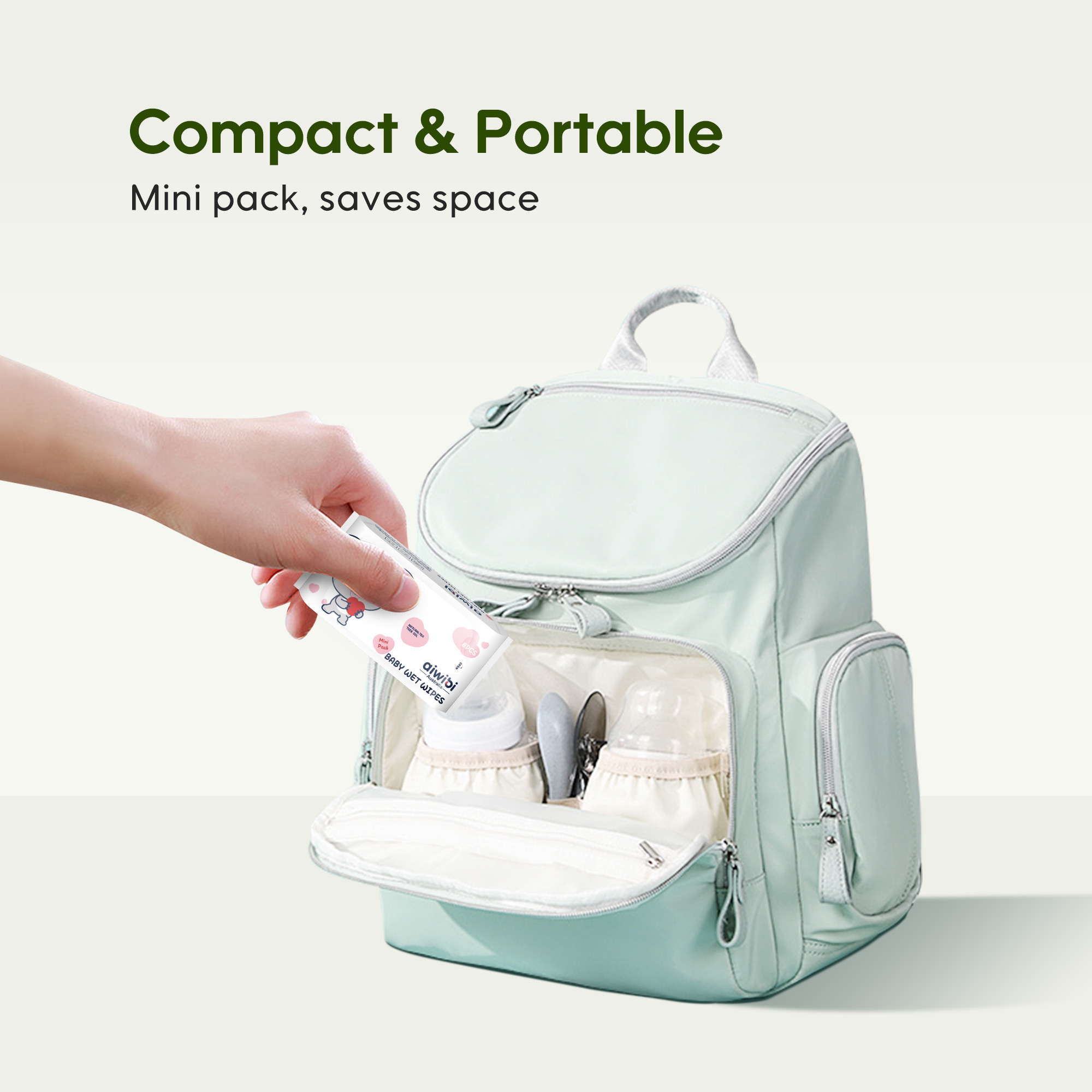 Mini Lingettes pour bébé（64 lingettes 8*8）