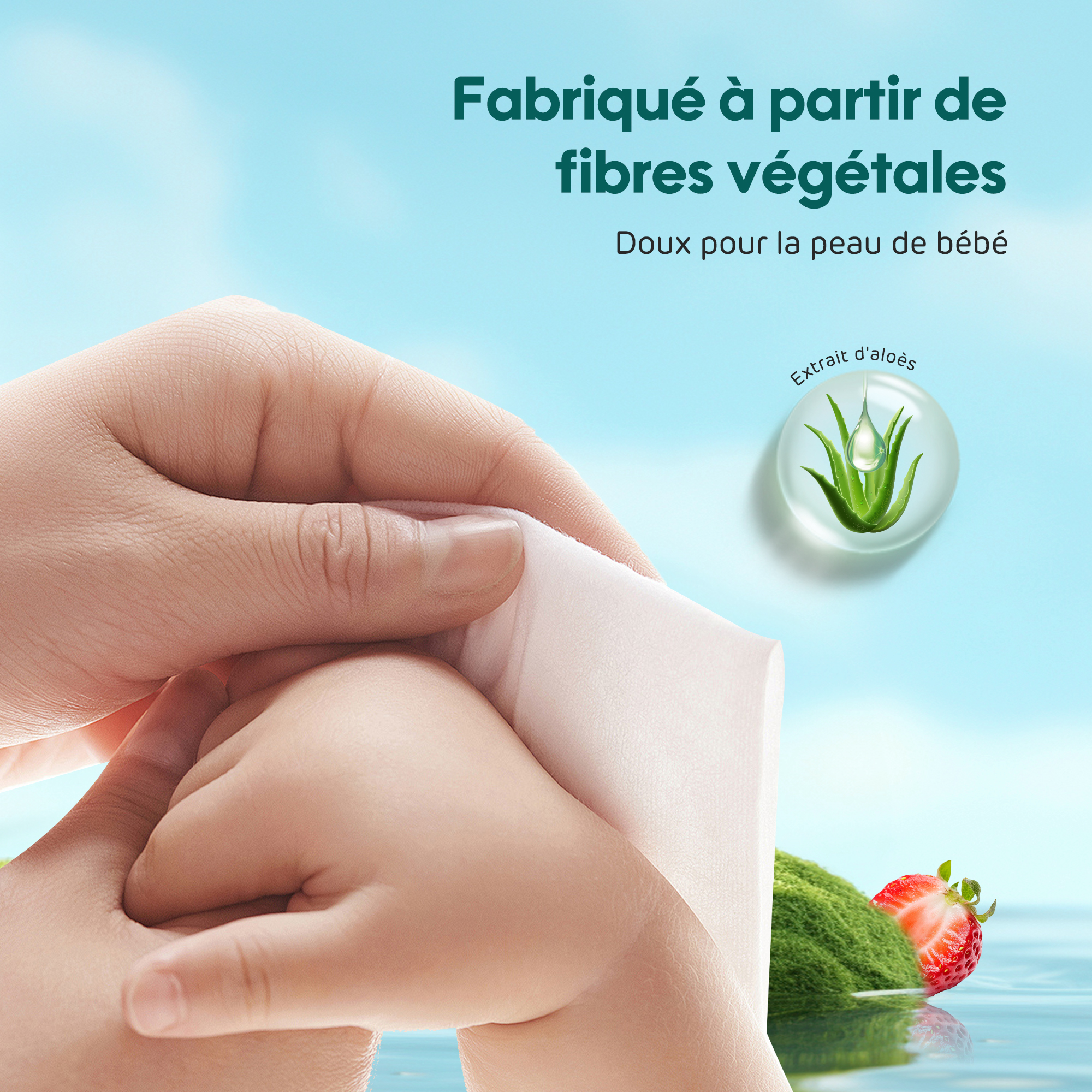 Lingettes parfumées pour bébé (80 lingettes)